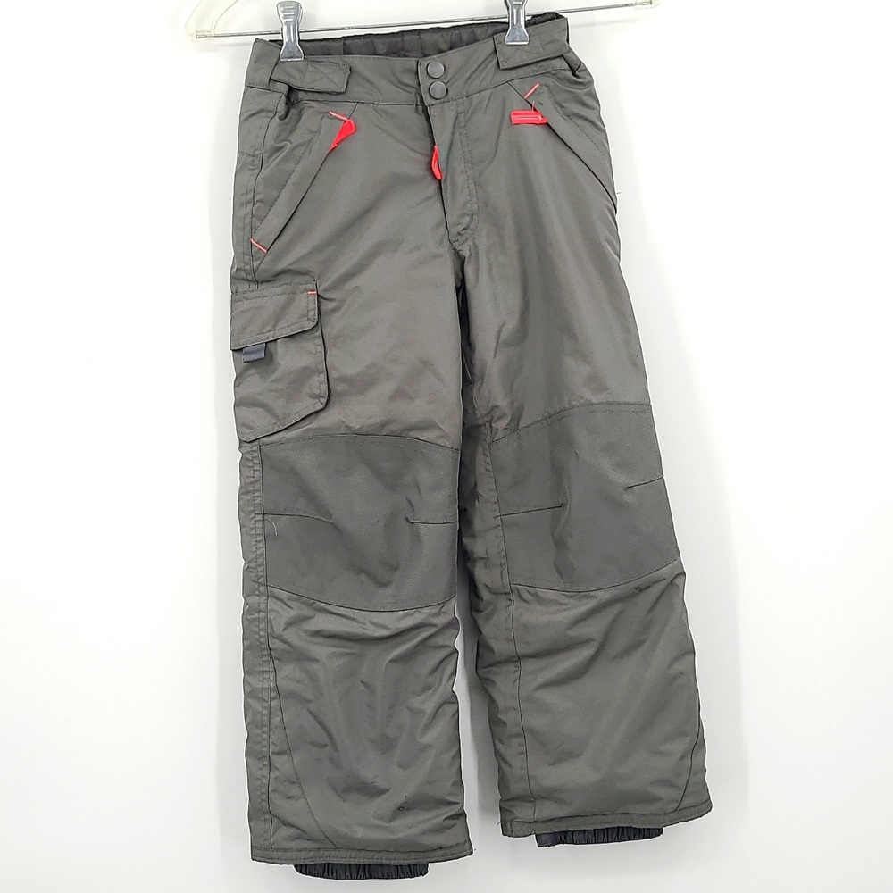 Champion Small 6-6X Gray Hot pink zipper pulls velcro adjustable waist snow pant